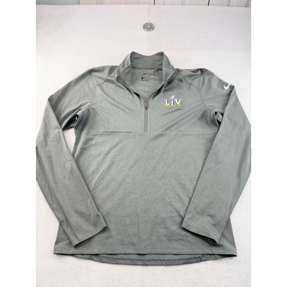 Nike Mens Super Bowl LIV Dri-FIT Quarter Zip Pullover Gray M N025-06G